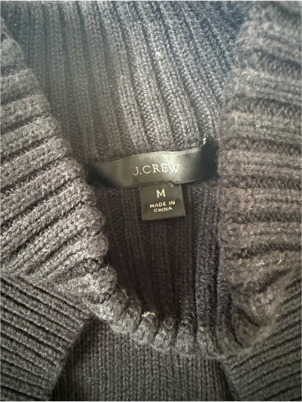 J.Crew Cotton Cashmere Mockneck Sweater Black Medium Like New - Picture 3 of 6